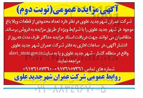 مزایده,تعداد محدودی از قطعات ویلا باغ
