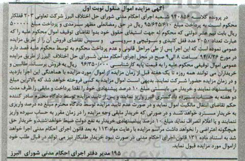 مزایده, مزایده اموال منقول تعداد 2050 عدد قفل کلیدی و سوئیچی و سرویسی