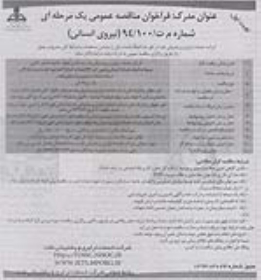 فراخوان مناقصه عمومی, مناقصه  مربوط به انجام خدمات انباردار و بازبین انبار کالا 