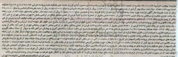مزایده, یک واحد تجاری جز پلاک ثبتی اجراییه 94.00044