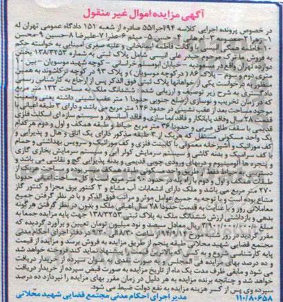 مزایده,ششدانگ ملک 132متر کلاسه 94 اجرا 55