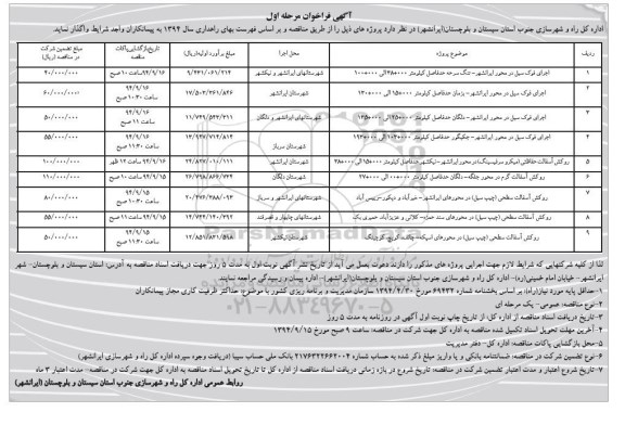 آگهی فراخوان,مناقصه اجرای فوک سیل و روکش آسفالت حفاظتی و ...