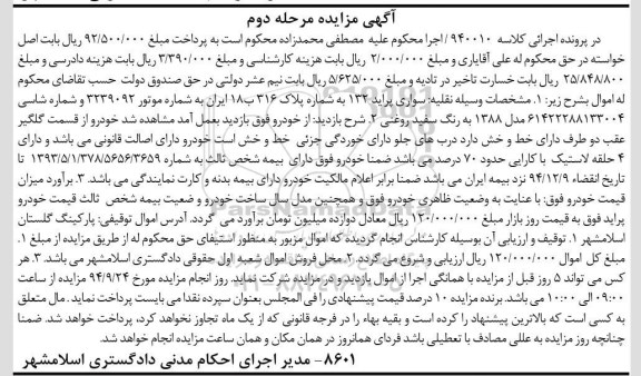 مزایده, مزایده سواری پراید 132