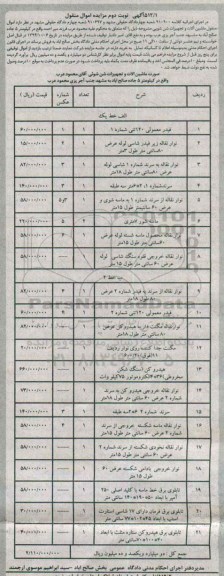 آگهی مزایده اموال منقول,مزایده  فیدر معمولی 120 تنی و ... 