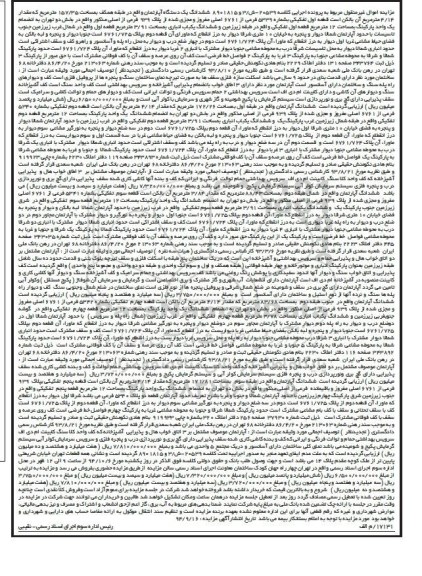 مزایدهکلاسه 8901815و3-20539 ششدانگ یک دستگاه اپارتمان مساحت 157.35متر