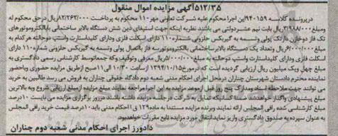 مزایده,شش دستگاه بالابر ساختمانی