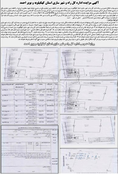 مزایده,مزایده فروش 8 قطعه زمین تجاری 
