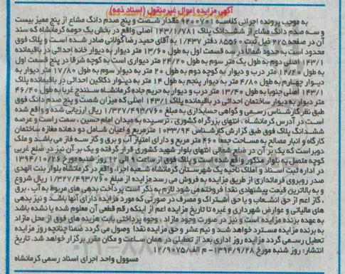 مزایده,مزایده کلاسه 9200701 مقدار شصت و پنج صدم دانگ مشاع از 5 ممیز بیست و سه صدم