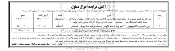مزایده غبار گیربگ فیلتر ...