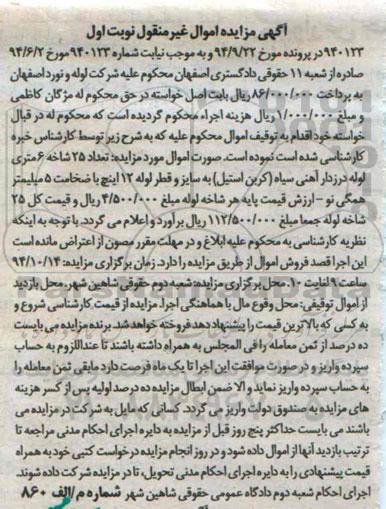 مزایده,مزایده تعداد 25 شاخه شش متری لوله درزدار آهنی