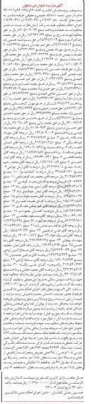 مزایده,مزایده کلاسه 940886 و940735و940719 یک قطعه ملک مشجر ششدانگ