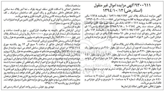مزایده,مزایده پلاک ثبتی شمالا در سه قسمت