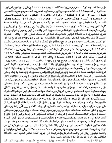 مزایده,مزایده کلاسه 940002.185 ملک ساختمان قدیمی