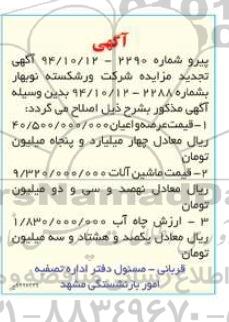 اصلاحیه,مزایده ملک -اصلاحیه