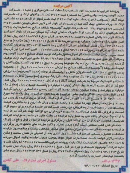 مزایده یک مجموعه پرس 7 اینچ ...