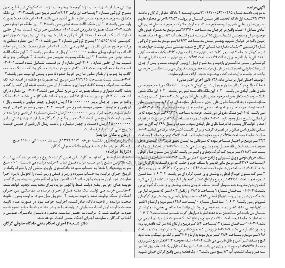 مزایده,مزایده پرونده 4.93.53 ملک و زمین و یکباب مغازه 