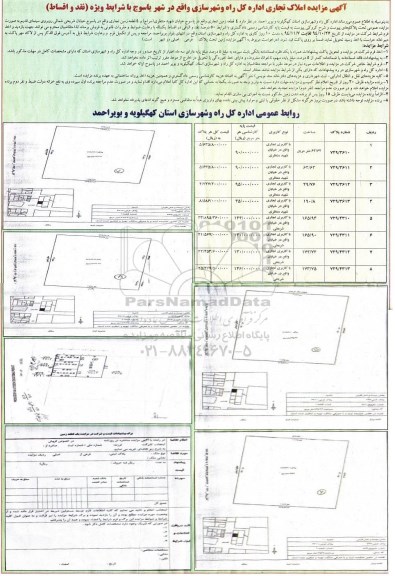 مزایده,مزایده املاک تجاری اداره کل راه و شهرسازی با شرایط ویژه