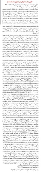 مزایده,مزایده کلاسه 8800059 مقدار 7 سهم مشاع از 15 سهم 5 دانگ مشاع از 6دانگ ساختمان