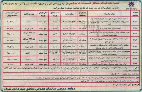 آگهی مناقصه ,مناقصه واگذاری عملیات احداث بنای یادمان شهدا