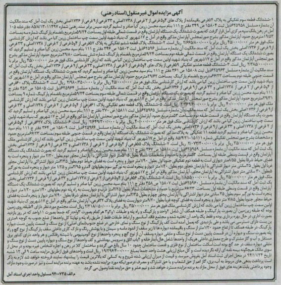 مزایده,مزایده هشت واحد ملک