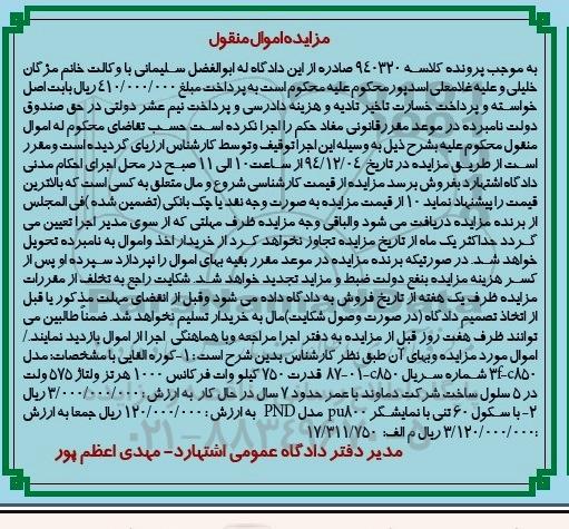 مزایده , مزایده کوره القایی 
