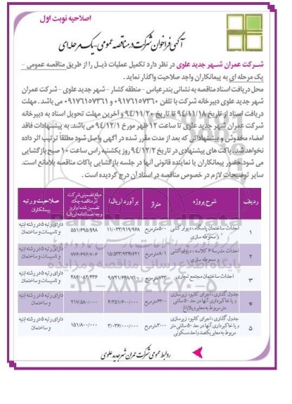 آگهی فراخوان شرکت در مناقصه عمومی یک مرحله ای , مناقصه احداث ساختمان پاسگاه، دیوار کشی و محوطه سازی