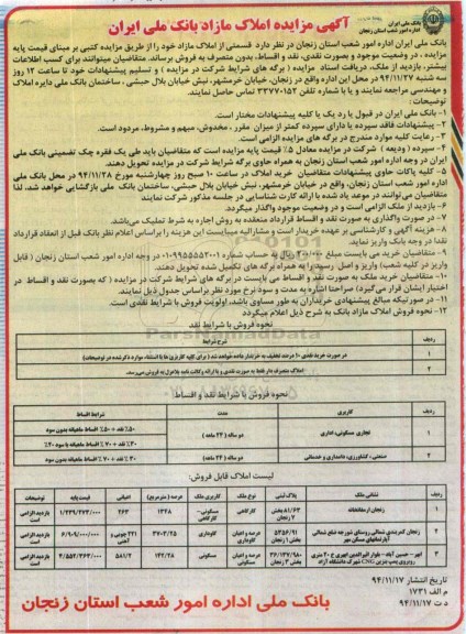 مزایده,مزایده فروش قسمتی از املاک مازاد کاربری مسکونی گاوداری کارگاهی