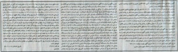 مزایده,مزایده کلاسه 9300162 ششدانگ 5 دستگاه اپارتمان