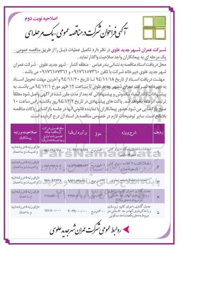 آگهی فراخوان شرکت در مناقصه عمومی , مناقصه احداث ساختمان پاسگاه، دیوار کشی و محوطه سازی-نوبت دوم