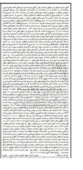 مزایده,مزایده اپارتمان دوبلکس در جنوب غربی طبقه 12 و مکمل ان 381/32متر