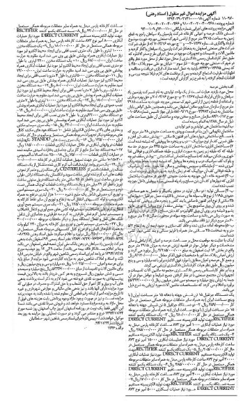 آگهی مزایده, مزایده یک قطعه زمین و ماشین آلات تاسیسات و تجهیزات از قبیل جرثقیل و ...