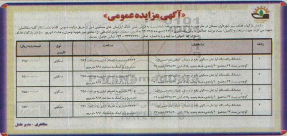 مزایده,مزایده فروش ششدانگ اپارتمان های مسکونی