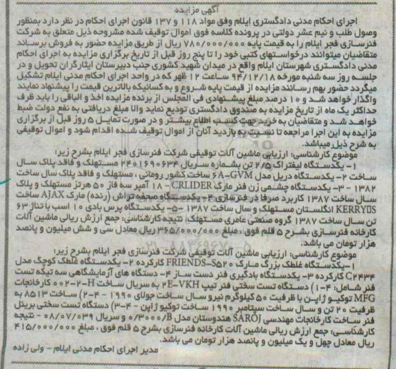 مزایده, مزایده یکدستگاه لیفتراک 2.5 تن .....