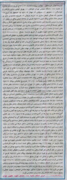 مزایده,مزایده ملک به پلاک ثبتی کلاسه 940121 بخش 12