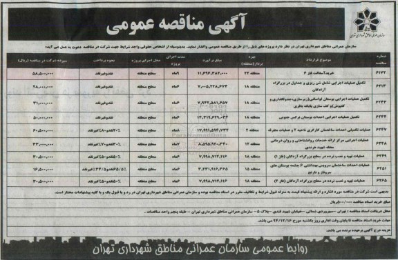 آگهی مناقصه عمومی,مناقصه خرید اسفالت فاز 6 ...