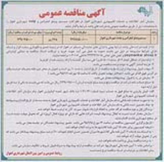 آگهی مناقصه عمومی,مناقصه  سیستم ویدئو کنفرانس و voip شهرداری اهواز 