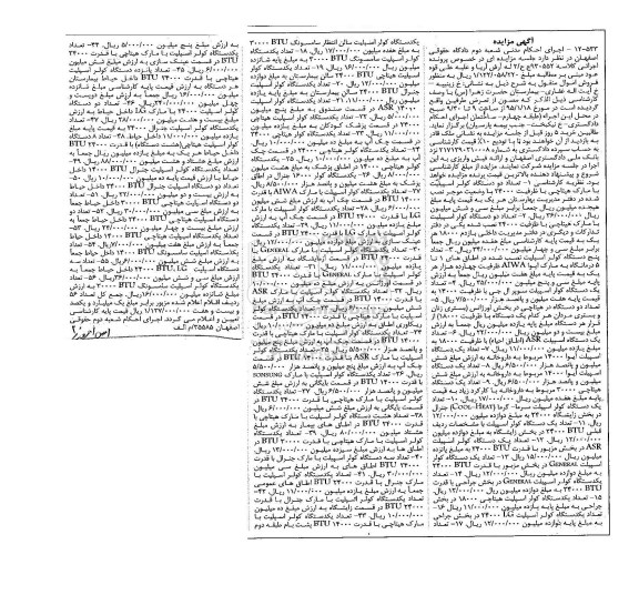 مزایده تعداد دو دستگاه کولر اسپیلیت  ...