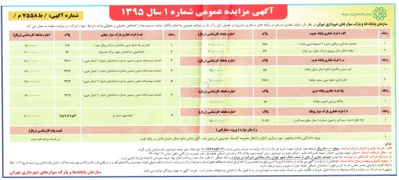 مزایده , مزایده غرف تجاری مستقر در پایانه مسافری 
