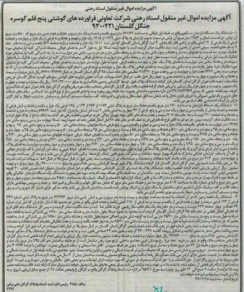 مزایده,مزایده ششدانگ دو دستگاه اپارتمان و یک قطعه زمین