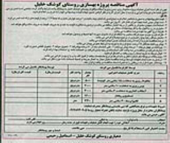 مناقصه , مناقصه اجرای عملیات پروژه مخلوط ریزی، بیس ریزی و آسفالت 