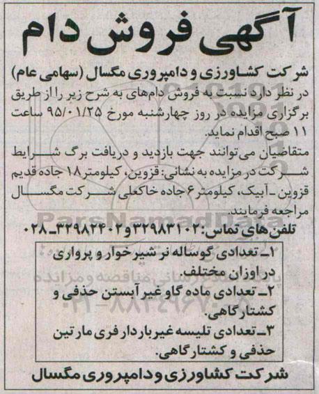 مزایده , مزایده فروش دام