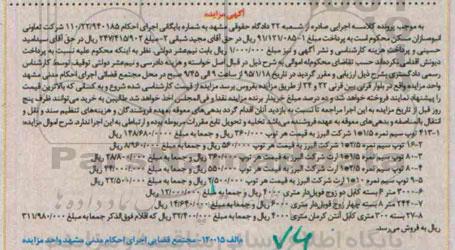 آگهی مزایده,مزایده توپ سیم در نمره های مختلف و ... 