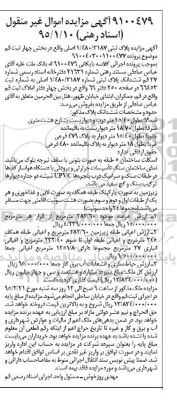 مزایده,مزایده پلاک ثبتی 1/480/3187 اصلی