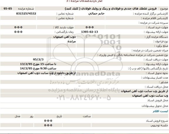 مزایده,فروش غلطک های چدنی و فولادی