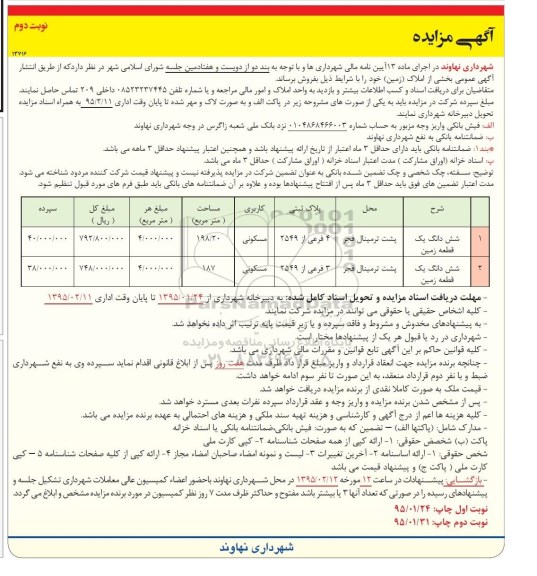 مزایده,مزایده فروش بخشی از املاک زمین دو قطعه کاربری مسکونی نوبت دوم 