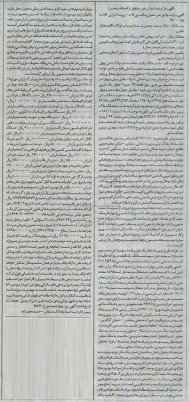 مزایده, مزایده اموال غیر منقول ششدانگ یکباب خانه به شماره پلاک ثبتی چهل و هفت فرعی و....
