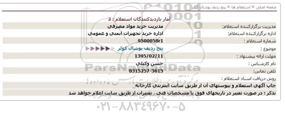 استعلام شناوركولرآبی  