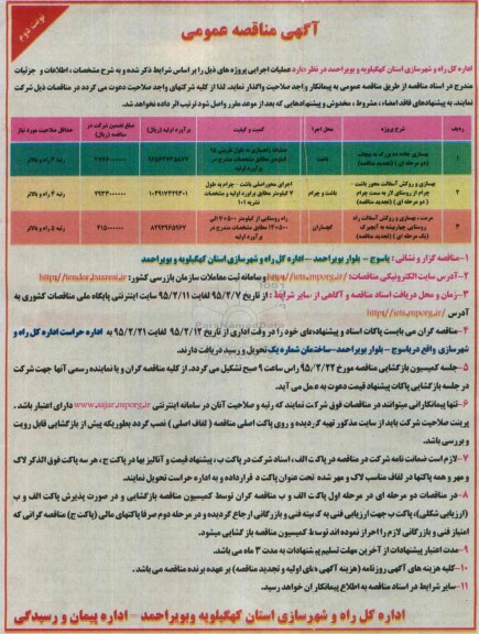 آگهی مناقصه عمومی , مناقصه بهسازی جاده ده بزرگ به پیچاب....نوبت دوم 