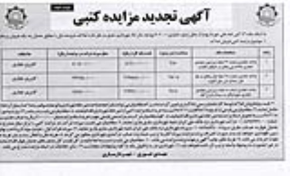 مزایده,مزایده سه قطعه واحد تجاری شماره 22-25و8 نوبت دوم 