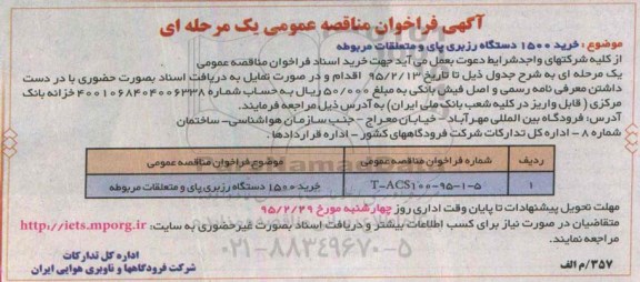 فراخوان مناقصه , فراخوان مناقصه خرید 1500 دستگاه رزبری پای و متعلقات مربوطه